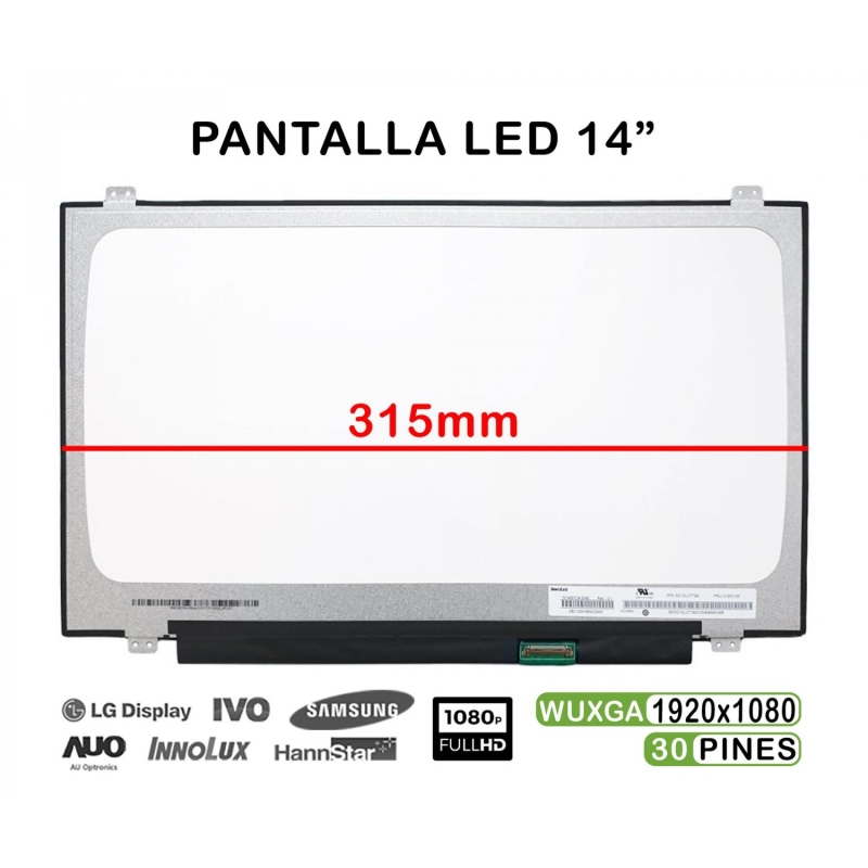 Pantalla LED de 14" para portátil Asus S433 | NV140FHM-N62