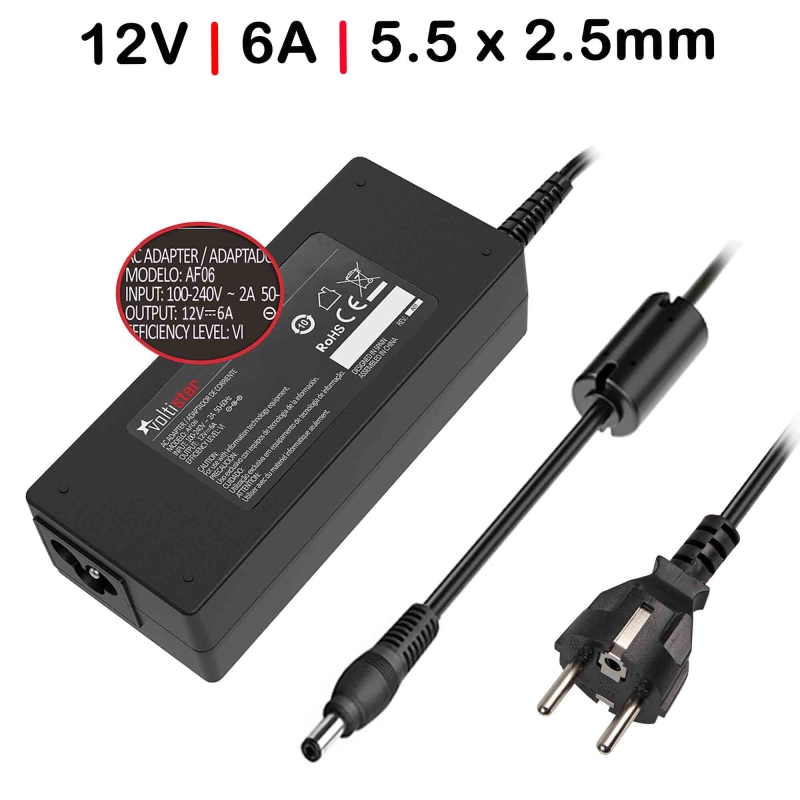 Caricabatterie per monitor Tft 12v 6a 72w