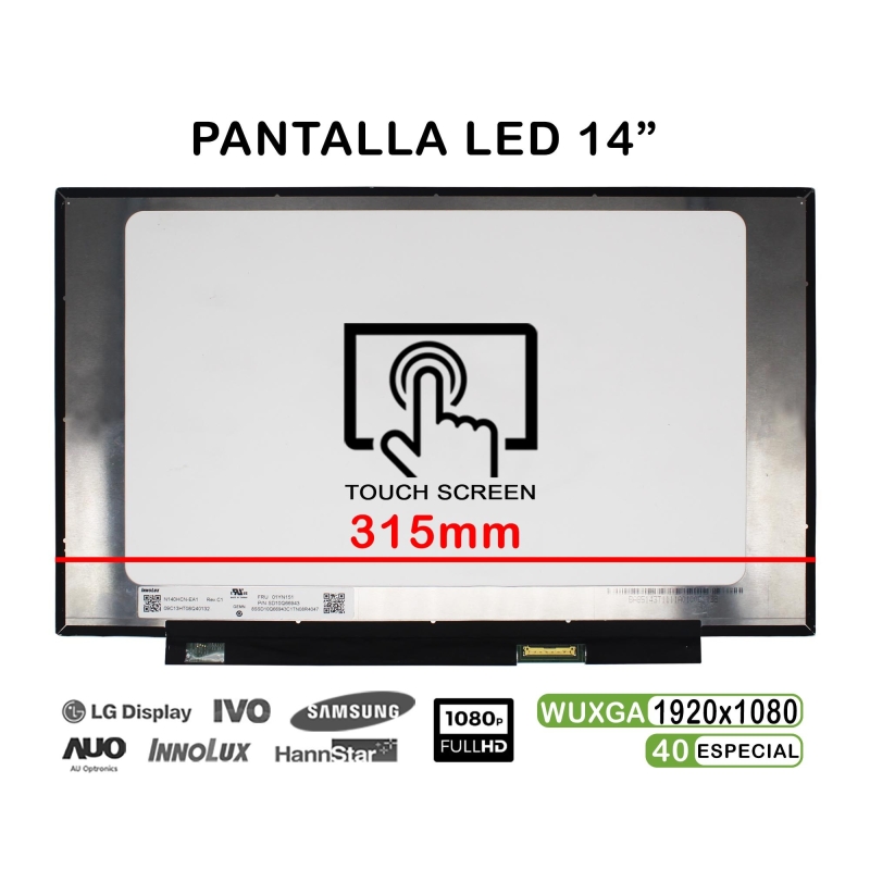 Touch screen portatile a LED da 14" 01YN151 | N140HCN-EA1 Rev.C1 40 pin
