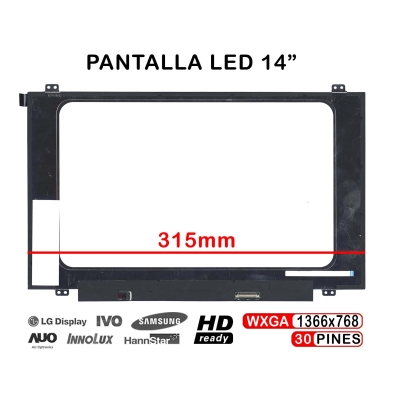 PANTALLA LED DE 14" PARA PORTÁTIL NT140WHM-N44 315MM