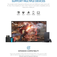 MONITOR PORTÁTIL ARZOPA A1 GAMUT SLIM DE 14" FHD IPS CON HDMI USB-C PARA PC MAC XBOX PS4 PS5