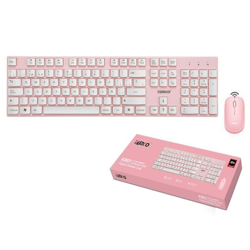 Kit tastiera e mouse wireless | Rosa