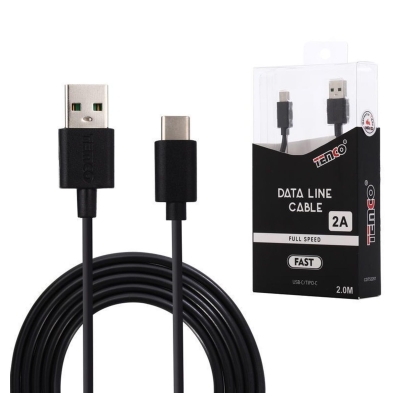 CABO USB-C 5V 2A 2M EM PRETO