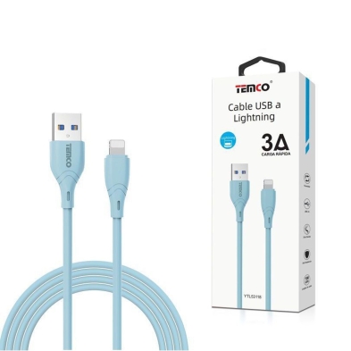 CABO USB A LIGHTNING 3A 1M AZUL