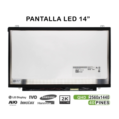 ECRÃ LED DE 14" PARA PORTATIL B140QAN01.0 2560X1440 40 PINES