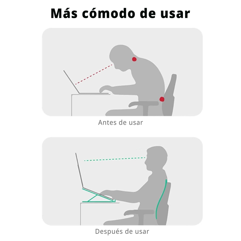 SOPORTE DE ALUMINIO PARA PORTÁTIL CON 6 NIVELES DE AJUSTE