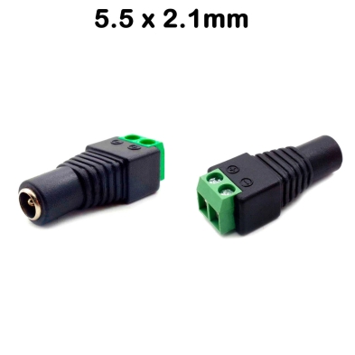 CONNETTORE JACK FEMMINA 5.5MM X 2.1MM PER CONNETTORI CCTV