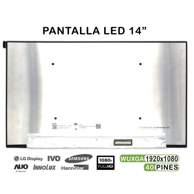 PANTALLA LED DE 14" PARA PORTÁTIL N140HCQ-G51 REV.C1