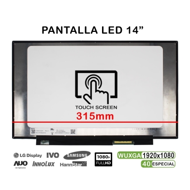 PANTALLA LED TÁCTIL DE 14" PARA PORTÁTIL N140HCN-EA1 REV.C1 01YN151 FHD 40PINES 315MM