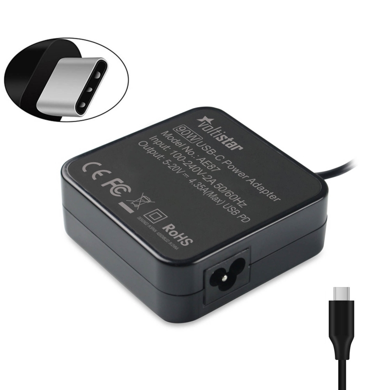 CARREGADOR USB TIPO-C USB-C 5V-3A 5.2V-2.4A 9V-3A 12V-3A 15V-3A 20V-4.5A 20.3V-4.3A 90W