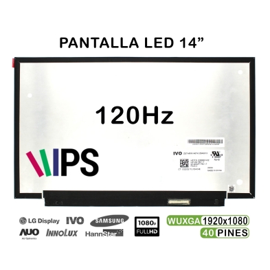SCHERMO LED 14" PER COMPUTER PORTATILE M140NVF7 R0 1.7 IPS 120HZ 40 PINI FHD