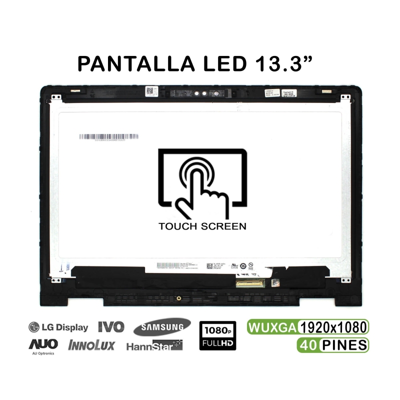 ECRÃ TÁTIL LED DE 13.3" PARA PORTATIL DELL INSPIRON 13 5368 5378 5379 COM QUADRO