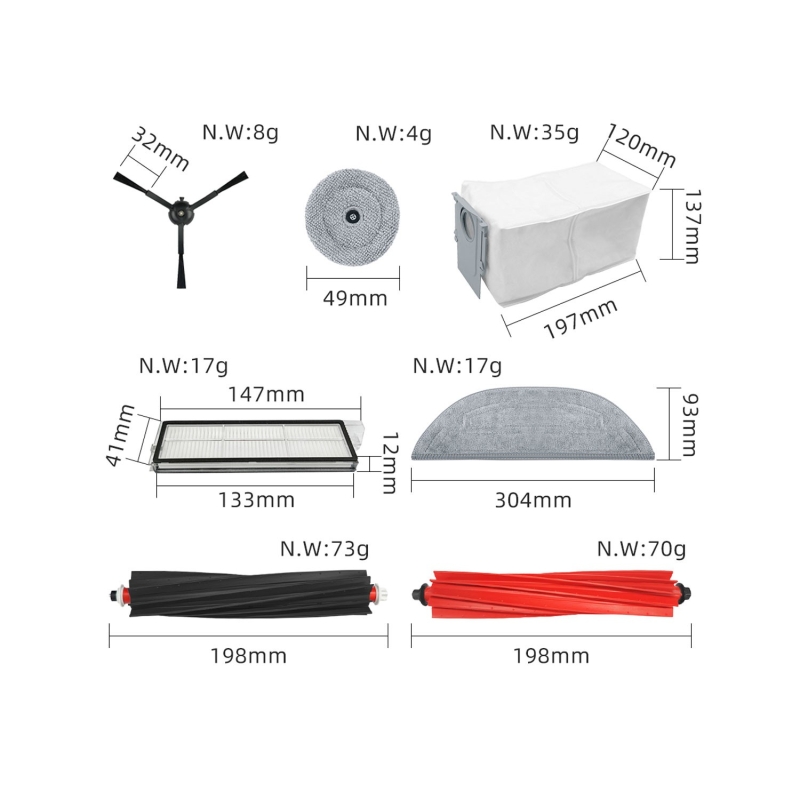 Kit de substituição Roborock S8 Pro Ultra/G20