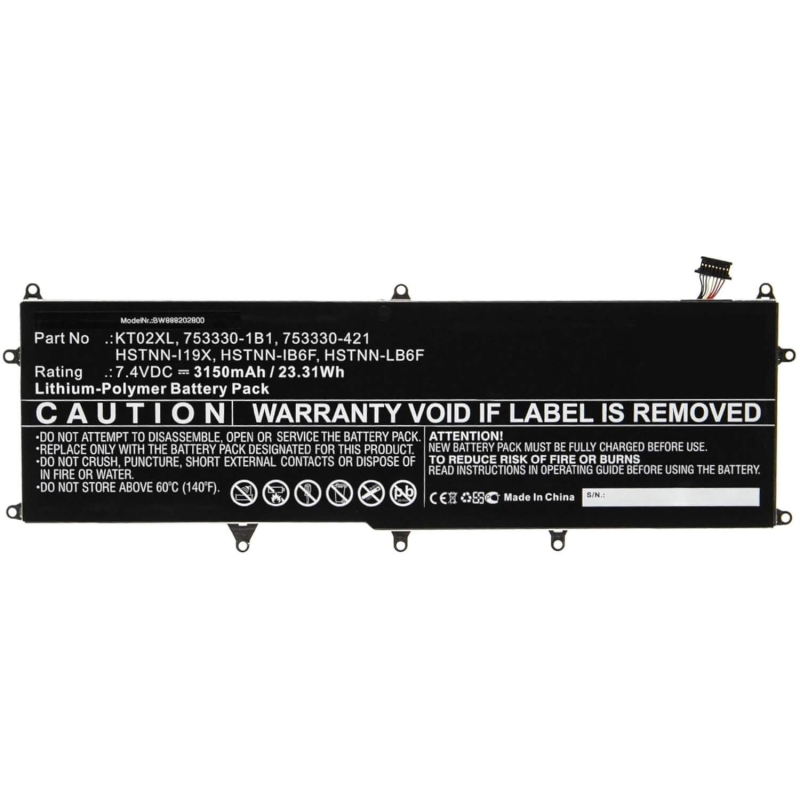 BATTERIA PER COMPUTER PORTATILE HP PRO X2 612 G1 BASE TASTIERA KT02XL 3230MAH 7,5V