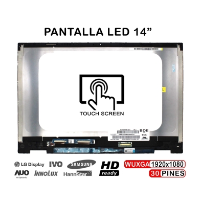 SCHERMO LED FULL TOUCH DA 14" PER COMPUTER PORTATILE HP PAVILION X360 14-DW 14-DWXXX SERIES CON CORNICE