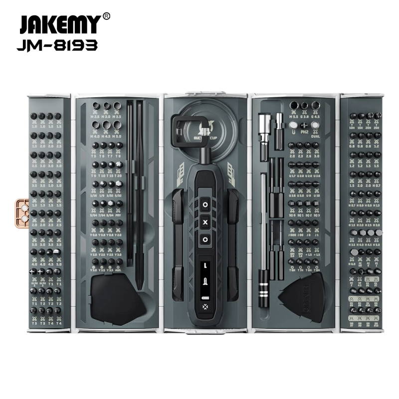 SET DI CACCIAVITI ELETTRICI 180 IN 1 JAKEMY JM-8193