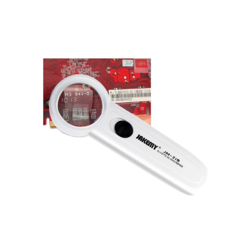 LENTE D'INGRANDIMENTO OTTICA PORTATILE X8 CON LUCE LED JAKEMY JM-Z19