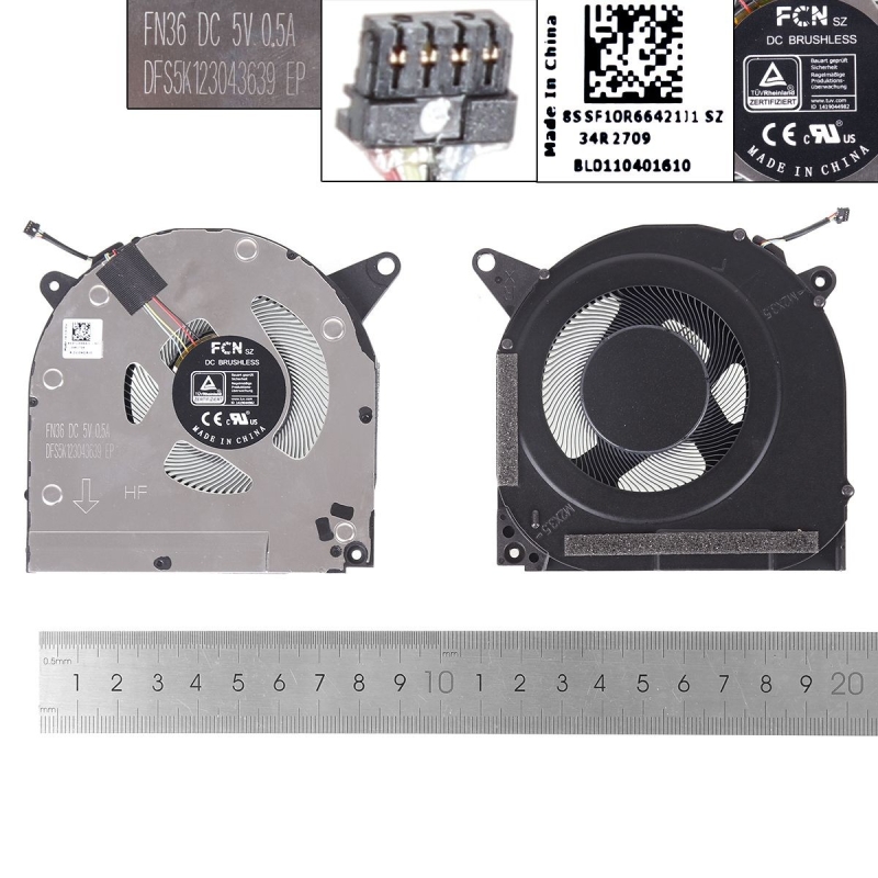 Ventoinha GPU para portatil Lenovo R9000X Y9000X 2021 5V