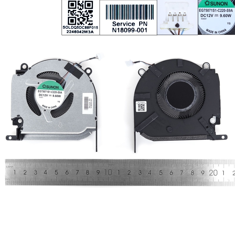 Ventoinha CPU para portatil HP Omen 16-K 16-N 8 Pro 12V 3060/70