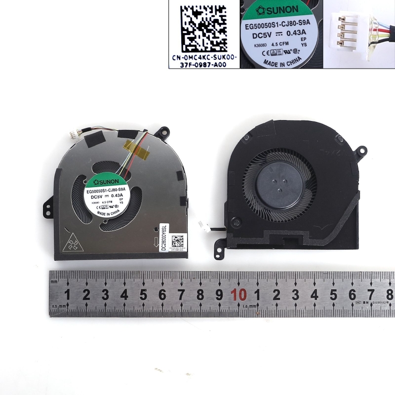 Ventoinha CPU + GPU para portátil Dell XPS 15 9500 9510