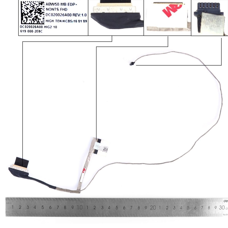 Cabo flexível para portatil HP ENVY 15T-AE 15-AE 15-AH 30 pinos