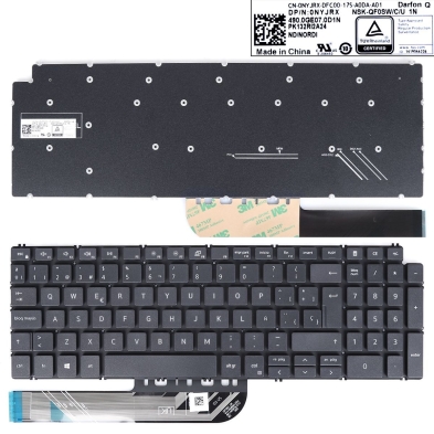 Teclado para portátil Dell 7591 7590 P83F 5580 5584 | PK132RI2A24 Gris