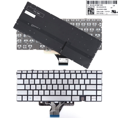 Teclado para portátil HP Envy X360 13-AY 13-BA 13T-BA 13-BD Plata