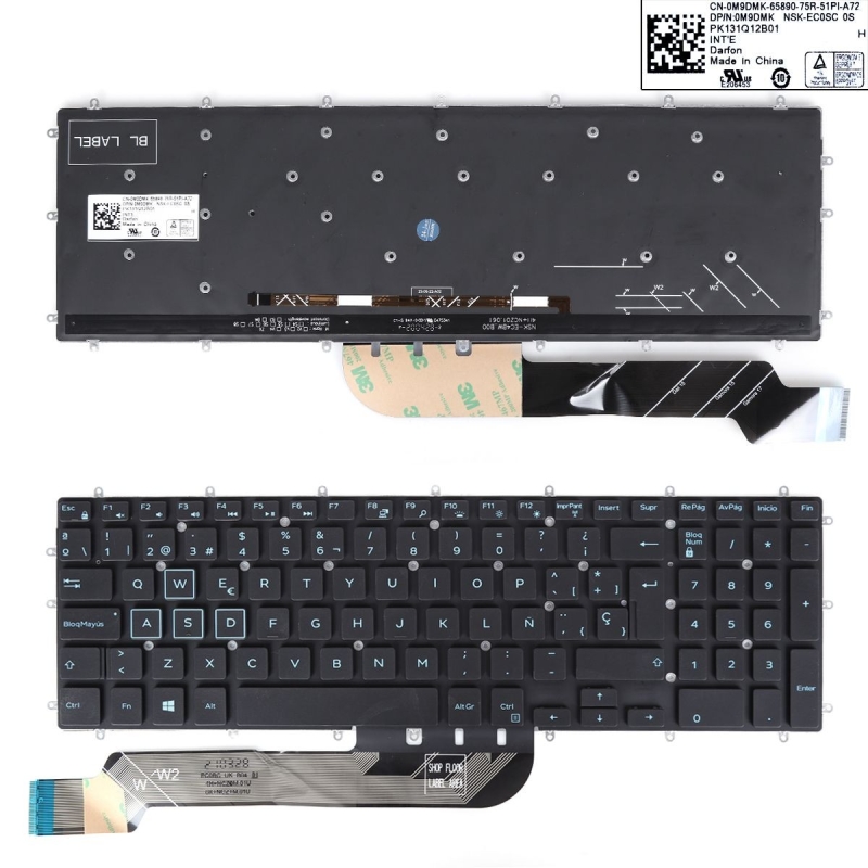 Teclado retroiluminado para portátil Dell 7566 PK131Q12B01 0M9DMK