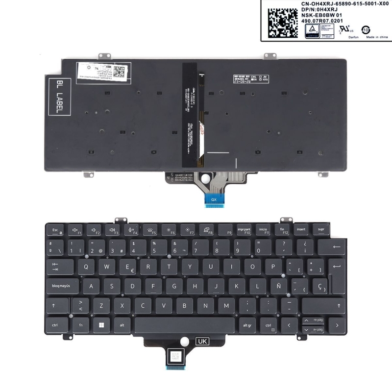 Teclado retroiluminado para portátil Dell Latitude 7410 7420 | 0H4XRJ