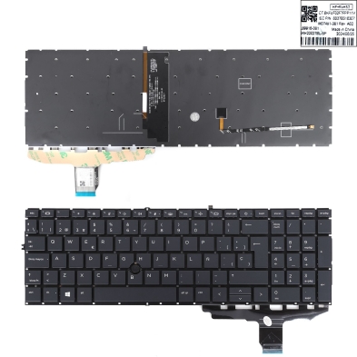 Teclado retroiluminado para portátil HP 850 G7 850 G8 855 G7 Preto