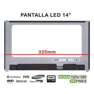 ECRÃ LED DE 14" PARA PORTATIL NV140FHM-N47 06HY1W 6HY1W 30 PINES