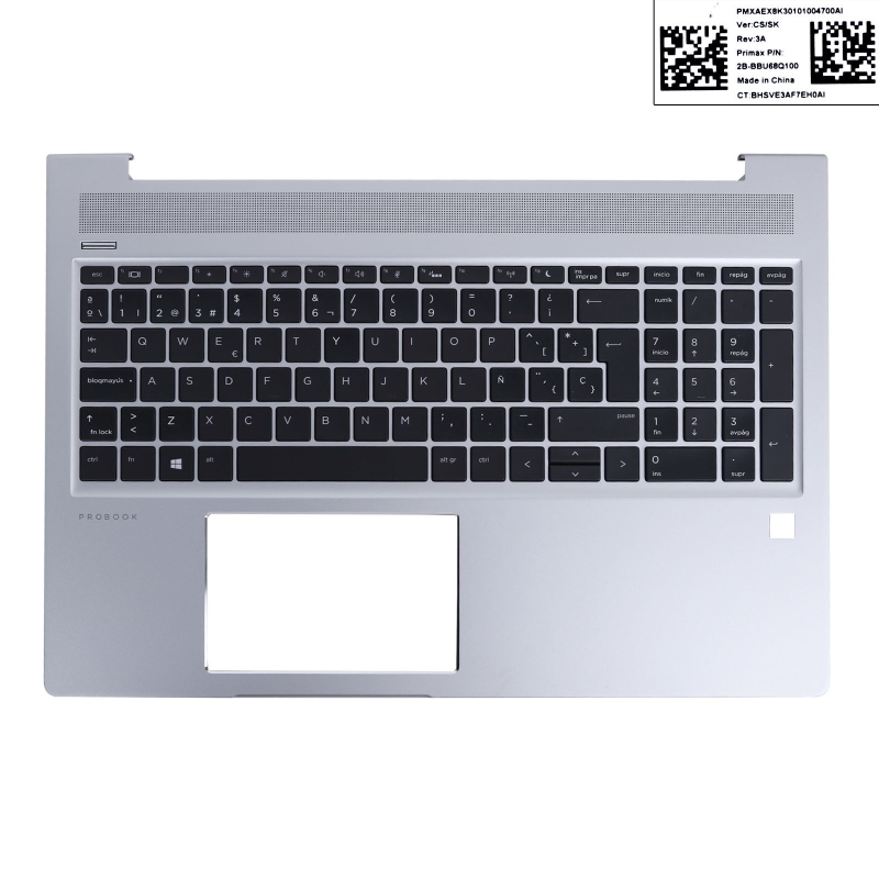 Carcaça superior para portatil HP ProBook 450 G6, prata. Envio em 24h
