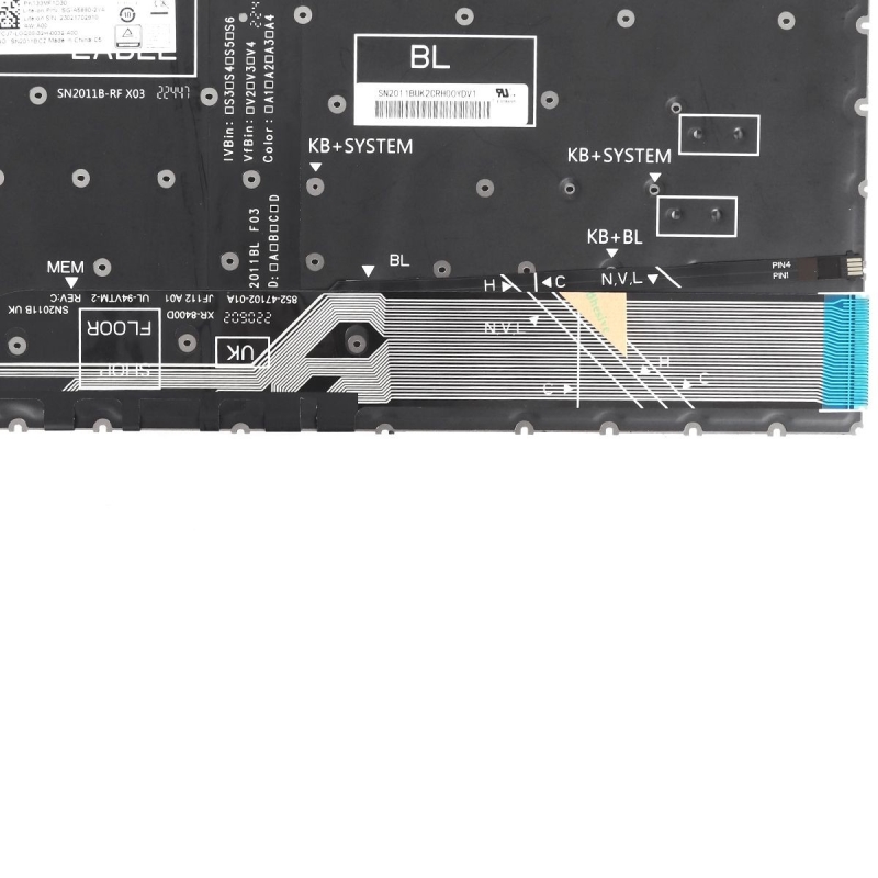 Teclado retroiluminado para portátil Dell Latitude 3520 Negro