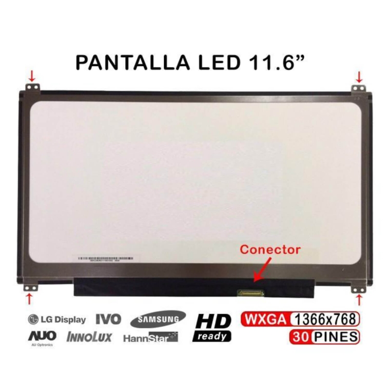 ECRÃ LED DE 11.6" PARA PORTATIL ASUS EEEBOOK X205T X205TA B116XTN02.3 30 PINES