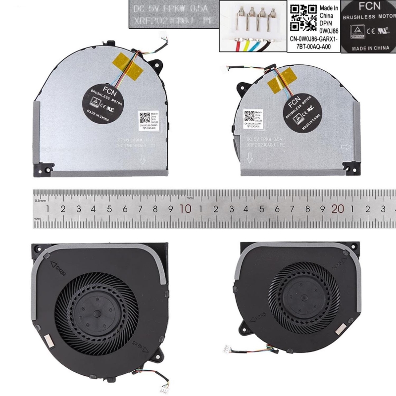 Ventoinha CPU+GPU para portátil Lenovo Y7000 Y530-15ICH-1060