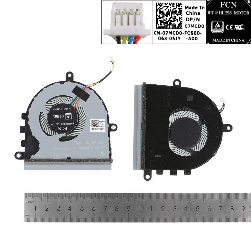 Ventoinha para portátil Dell Inspiron 5570 15-5575 07MCD0 Versão 2
