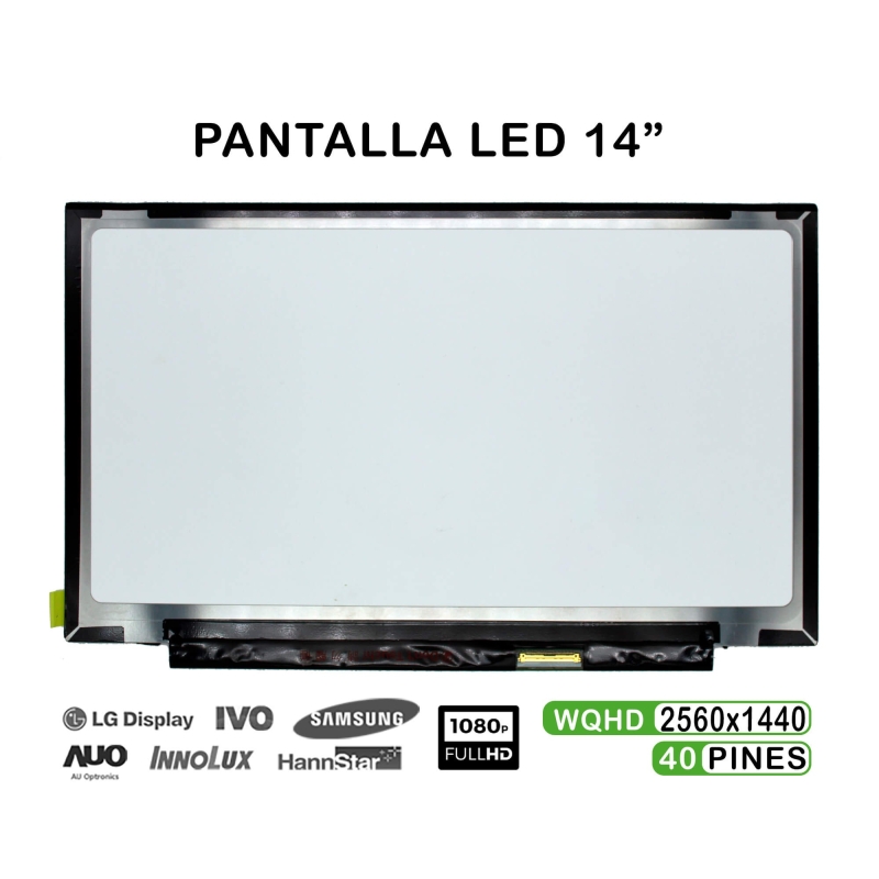 ECRÃ LED DE 14" PARA PORTATIL B140QAN01.0 2560X1440 40 PINES