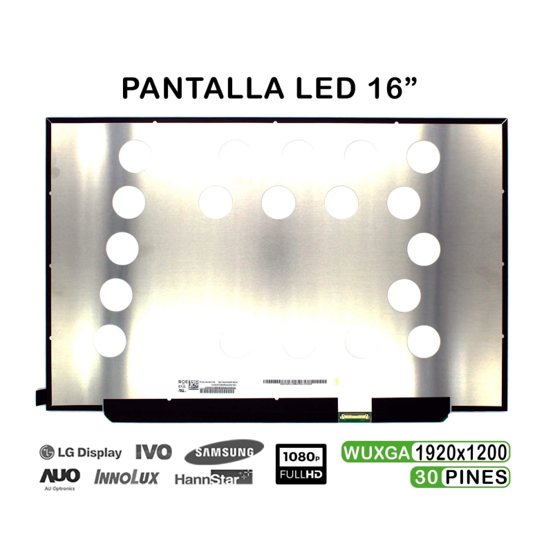 PANTALLA LED DE 16" PARA PORTÁTIL NV160WUM-NH0 30 PINES FHD