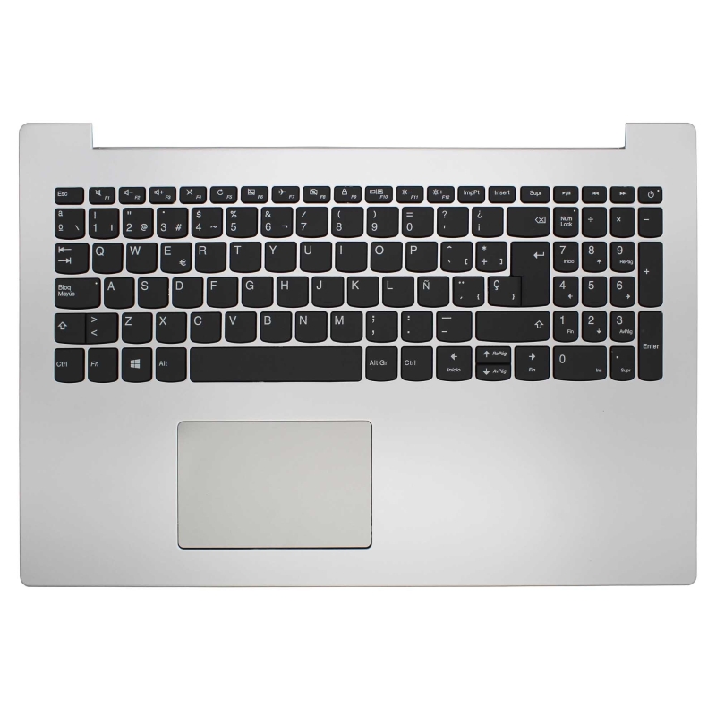 CARCAÇA SUPERIOR CON TECLADO PARA PORTATIL LENOVO IDEAPAD 320-15IAP 320-15IKB 320-15IS PRATA