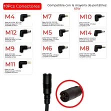 CARREGADOR UNIVERSAL ULTRA PORTABLE 65W 10TIPS