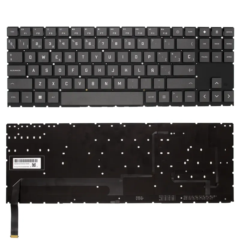 TECLADO PARA PORTÁTIL HP OMEN 15-EK 15-EC 15-EN 16-B SERIES V193446CS1 PRETO COM FAIXA LARGA