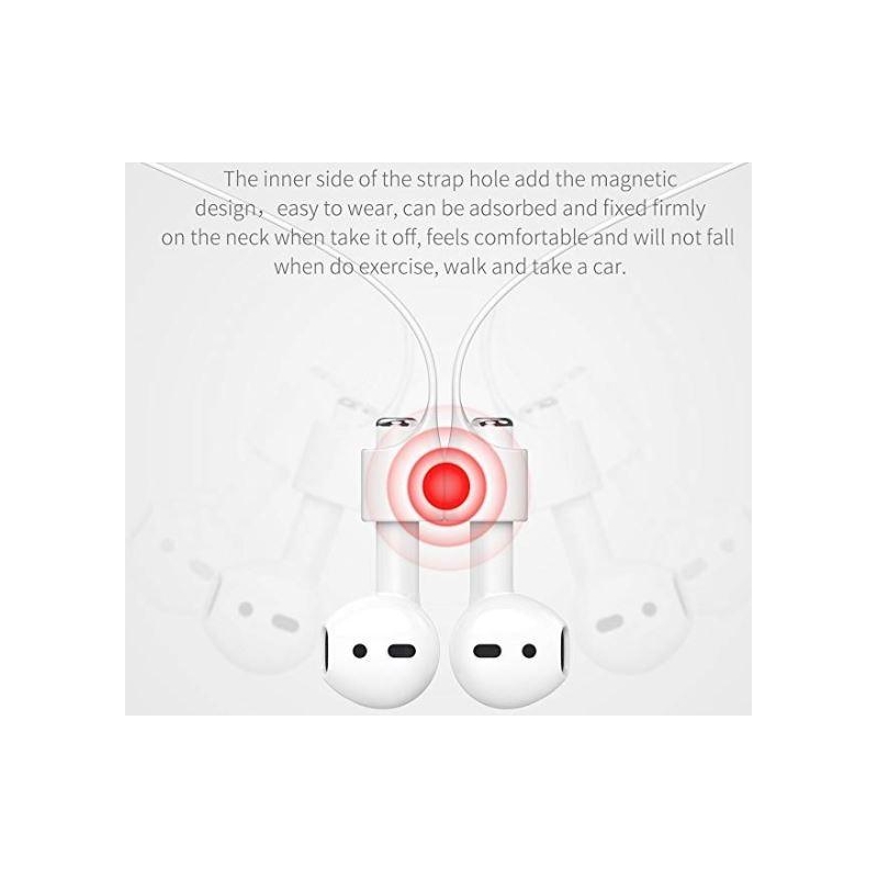 Cavo magnetico in silicone per cuffie Apple Airpods grigio e bianco