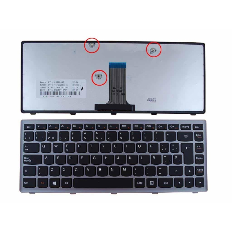 Tastiera per laptop Lenovo Flex 14 G400S di colore nero