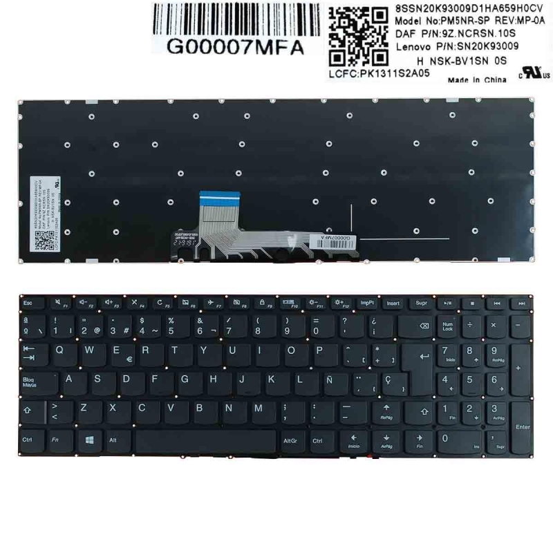 Tastiera per laptop Lenovo Ideapad 310-15ISK in nera