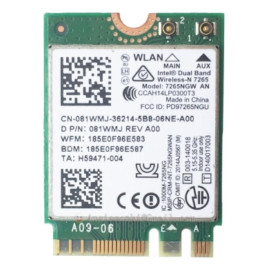 Scheda Intel Dual Band 7265NGW 802.11AN - 756748-001