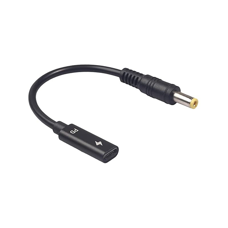 Adattatore USB-C femmina a maschio 5,5x2,5 mm | 65 W 15 cm