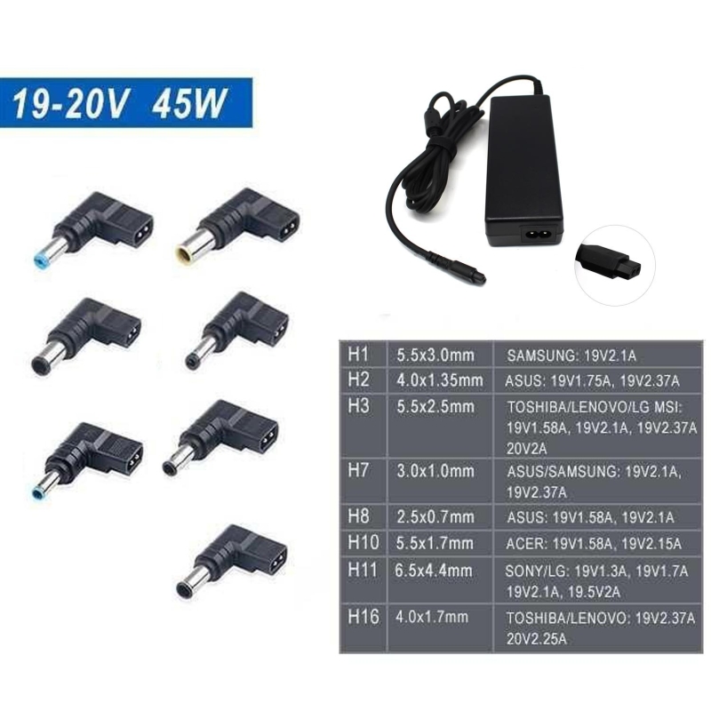 Caricabatterie universale 19 2.25a, Caricabatterie portatile 20v 2.25a